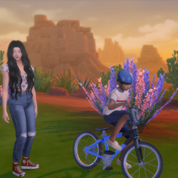 Mother son bike loading screen / Fond d’écran