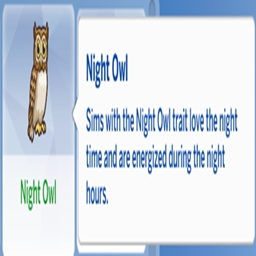 Night Owl Traits By KiaraSims4Mods Spanish Translation