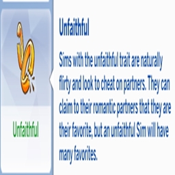 Unfaithful Traits By KiaraSims4Mods Spanish Translation