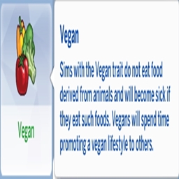 Vegan Trait By KiaraSims4Mods Spanish Translation