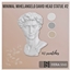 Minimal statue Michelangelo's David head logo