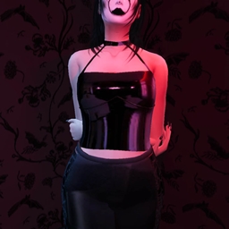 [morgue-maiden] mary on a cross clothing set logo