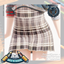 Girl's High Waist Contrast Stitch Plaid Printed Winter School Uniform logo