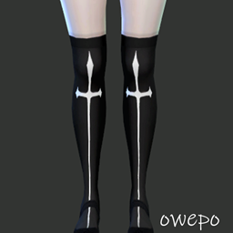 Gothic Cross Thigh-High Stockings