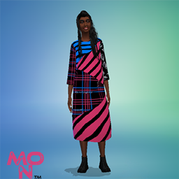 Rocker Stripy Dress LS - The Sims 4 Create a Sim - CurseForge
