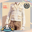 Boy's Fine Contrast Stitch Pocket Necktie Jacket Winter School Uniform logo