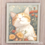 Blissful Cat in Bloom Wall Art logo