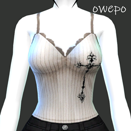 Gothic Cross Lace-Trim Top
