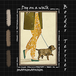 Dog on a walk collection "Border Terrier" logo