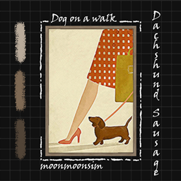 Dog on a walk collection "Dachshund Sausage" logo