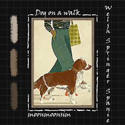 Dog on a walk collection "Welsh Springer Spaniel" logo
