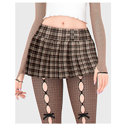 Buckled Mini Pleated Skirt