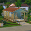 Tiny green house logo