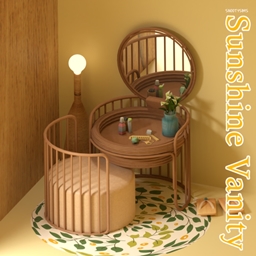 Sunshine Vanity CC by SNOOTYSIMS | Mirror / Chair / Rug logo