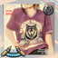 Child's Oversized Lifted Up Sleeves Graphic University Tee Shirt (Female) logo