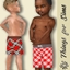 Toddler Red Plaid Swim Shorts logo