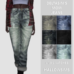 DeltaSim’s Women Mom Jeans by Hallow Sims logo