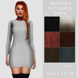 DeltaSim’s Turtleneck Women Dress by HallowSims logo