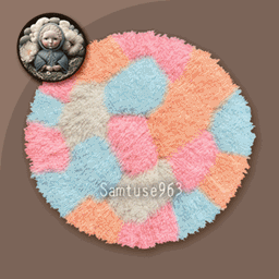 Pastel Fluffy Round Dance Rug #25 Samtuse963 logo