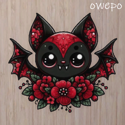 Floral Bat Wall Decal