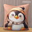 Cozy Penguin Winter Pillow logo