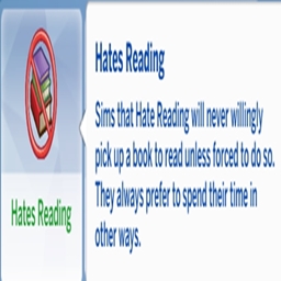 Hates Reading Trait | Spanish Translation By RoshySims