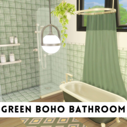 Green Boho Bathroom