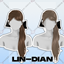 LIN-DIAN Two side-tied long hair and bow headdresses logo