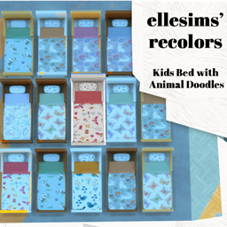 ellesims kids bed animal themed doodles logo