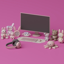 Creamy Pink Computer Setup logo