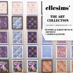 (the art collection) 42 framed art pieces from the V&A: art deco, flowers and nature collection. logo