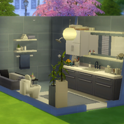White and Blue Bathroom