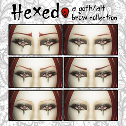 Hexed - a goth/alt eyebrow set logo
