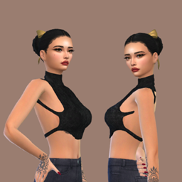 JESSIE HIGH COLLAR & BACKLESS FEMALE TOP