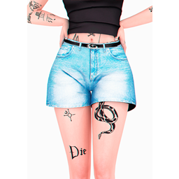 Touch Denim Shorts (with belt)