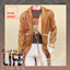 Long Leather Trench Coat and Graphic Shirt logo