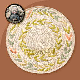 Rustic Pastel Woven Round Dance Rug #22 Samtuse963 logo