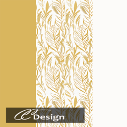 A modern pattern in white and ocher logo