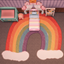 Donut Co. Rainboho-tastic Throw Rugs logo