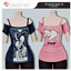 Off-Shoulder Graphic Tee logo