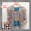 Leather Trench Jacket and Graphic Shirt logo