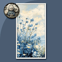 HQ Blue Landscape Long Painting #1 Sellable Extra D Samtuse963