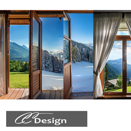 photo wallpaper with the motif of an alpine landscape - The Sims 4 ...