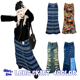 C / Long skirt 4color logo