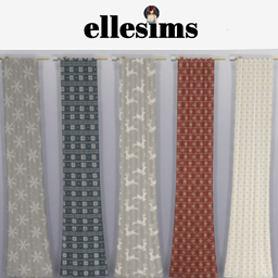 (tall) winter holiday themed curtains - modern luxe needed logo