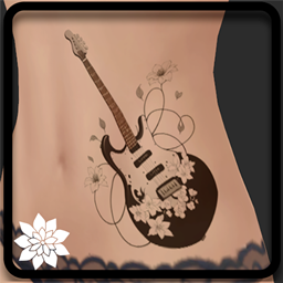 [✒ TATTOO] Blossoming Guitar Hip (LowerFront) project image