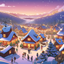 Loading screen Christmas landscape logo
