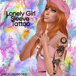 Lonely Girl Half Sleeve Tattoo logo