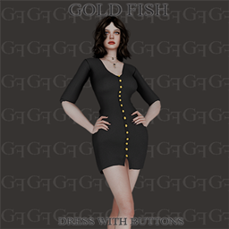 GoldFish Dress with Buttons