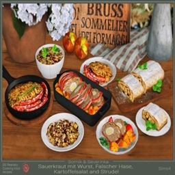 Sausages, meatloaf, strudel and salad - set “Germany” | Traducción Español Por RoshySims